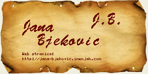 Jana Bjeković vizit kartica